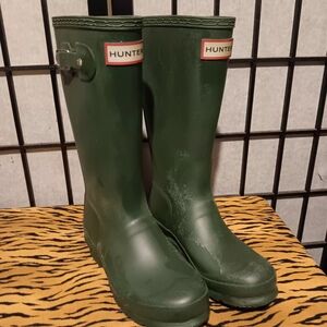 Hunter kids Dark Green Knee-High Rain Boots